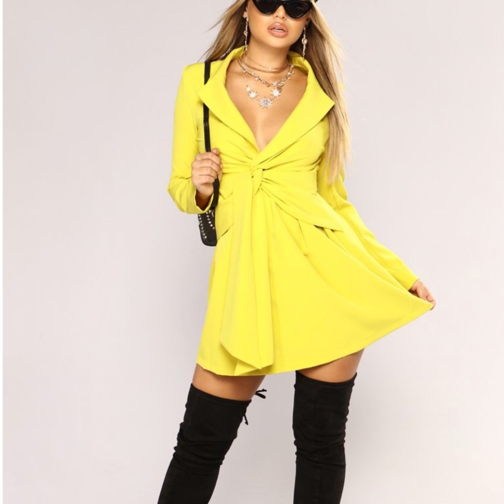 Fashion nova sugar daddy blazer dress yellow
